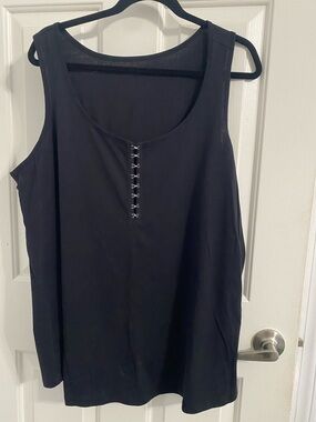 Torrid Black Hook-and-Eye Sleeveless Tank Top